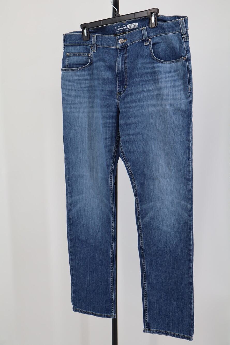 NEW Carhartt Slim Tapered Rugged Flex Jeans Men's Blue Mid Rise Size 38x32